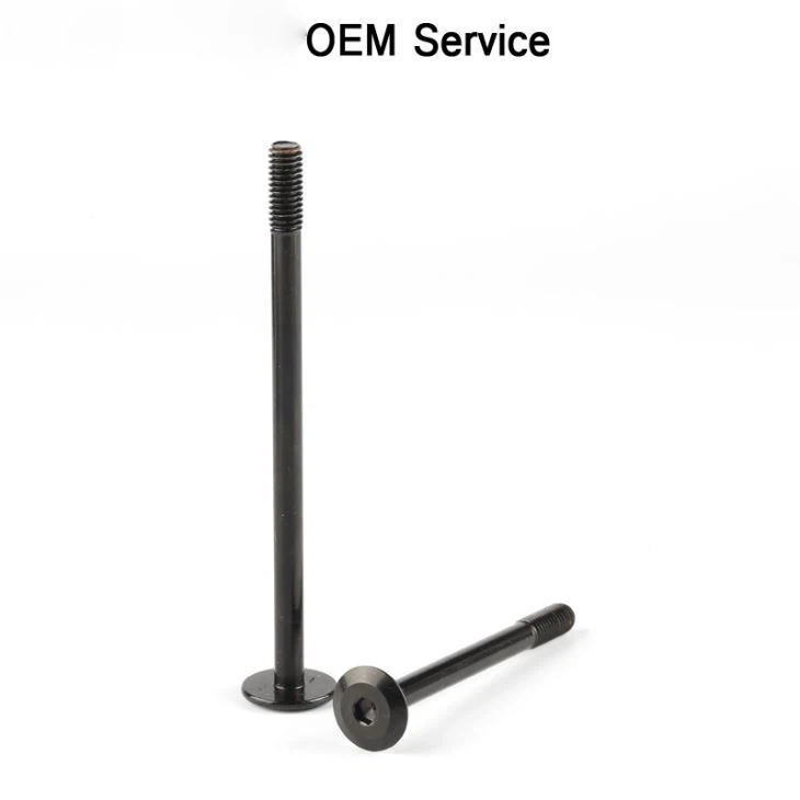 Black Steel Long Screw Flat Head