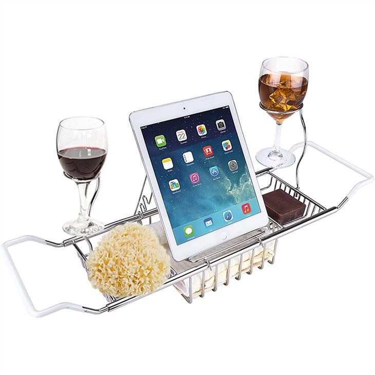 電話ラック付き格納式バスタブ トレイ